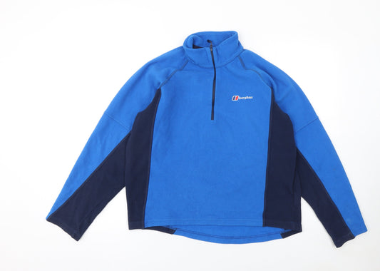 Berghaus Men Blue Fleece 1/4 Zip Pullover Sweatshirt Size M Outdoor