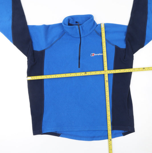 Berghaus Men Blue Fleece 1/4 Zip Pullover Sweatshirt Size M Outdoor
