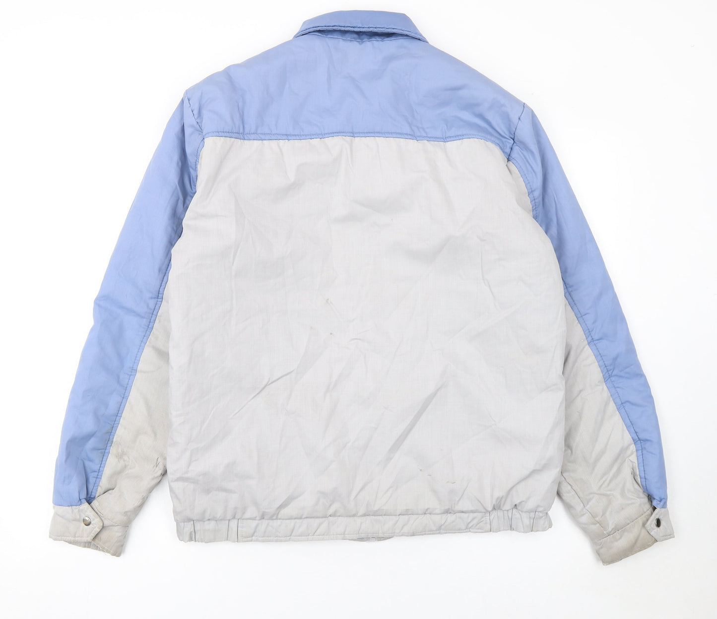 Lord Anthony Womens Blue Grey Vintage Puffer Jacket M Winter Zip Up