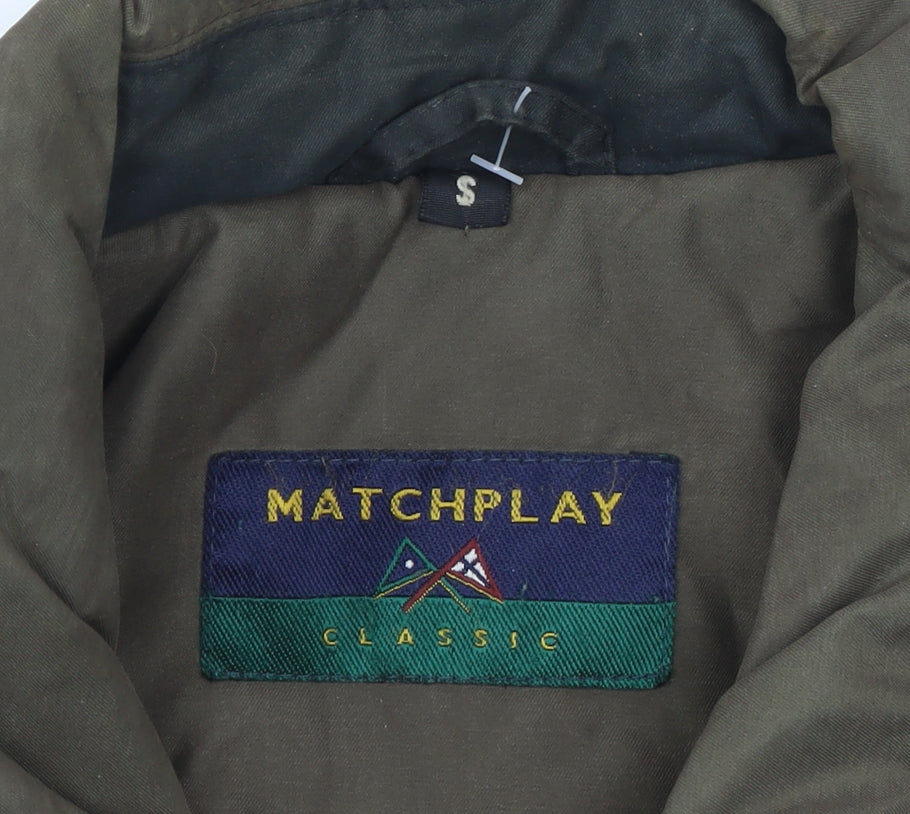 Matchplay Men's Black Parka Jacket Size S Lined Windproof Classic