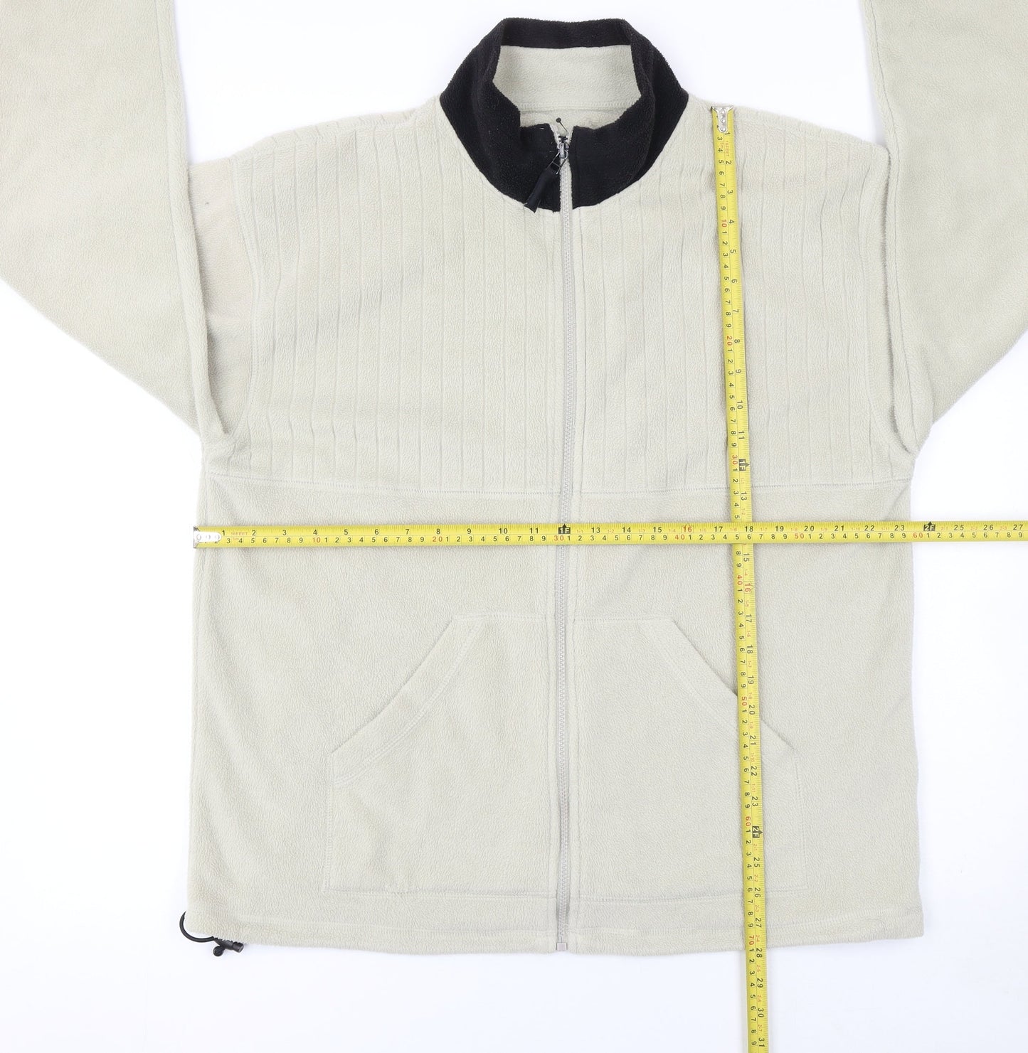 EJW Menswear Beige Fleece Windbreaker Jacket Men's M Full Zip