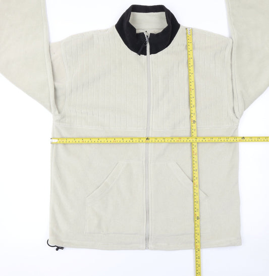 EJW Menswear Beige Fleece Windbreaker Jacket Men's M Full Zip