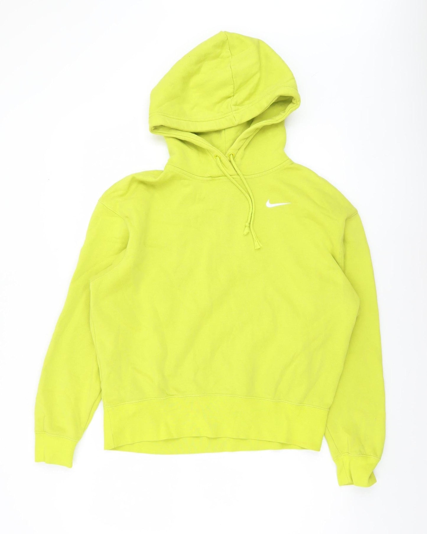 Nike Womens XS Yellow Hoodie Pullover Cotton Fleece Casual
