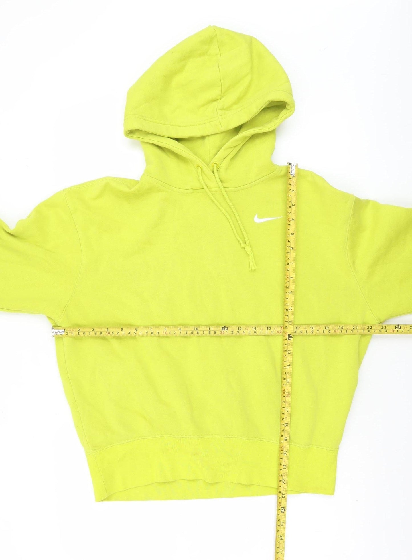 Nike Womens XS Yellow Hoodie Pullover Cotton Fleece Casual