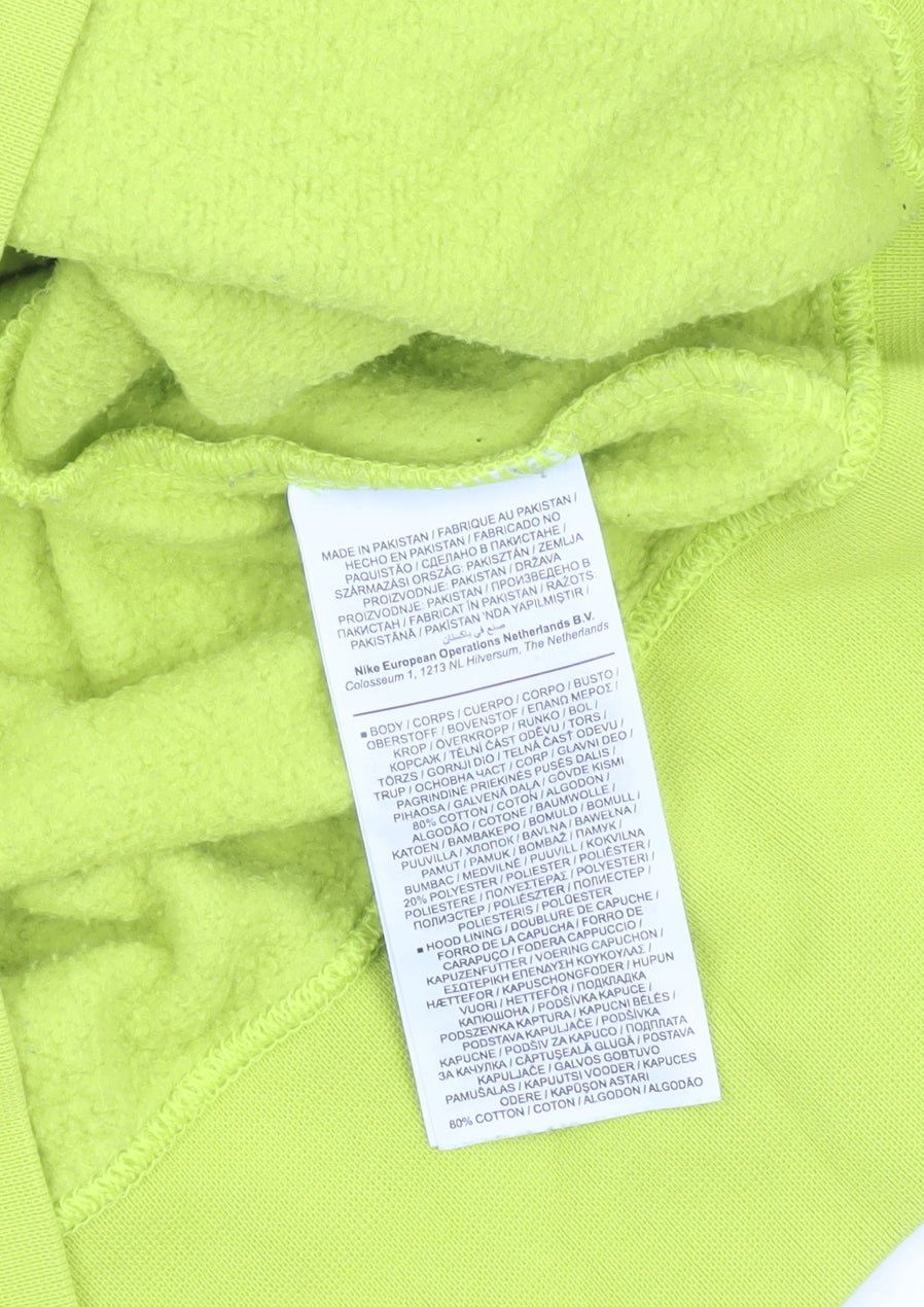 Nike Womens XS Yellow Hoodie Pullover Cotton Fleece Casual