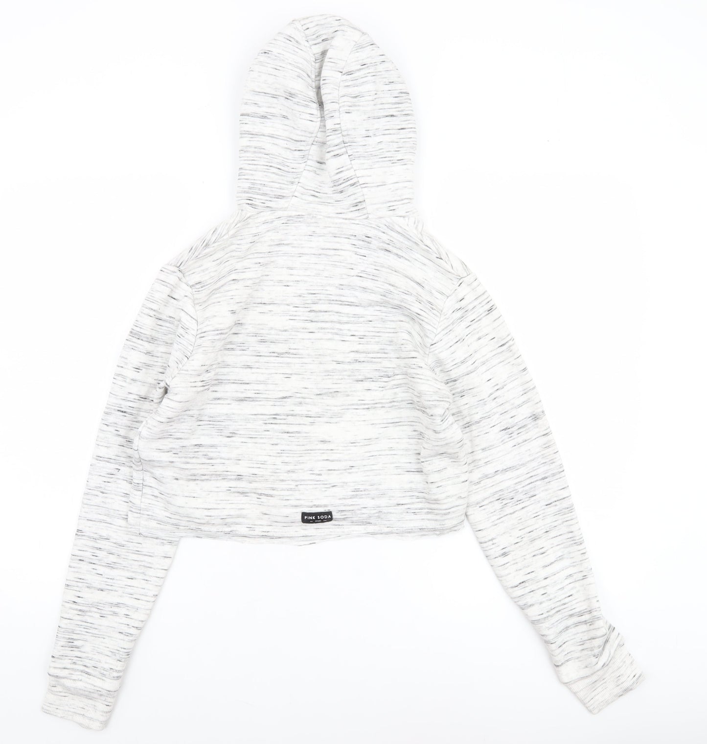 Pink Soda Sport Women's Grey Cropped Hoodie UK 10 Pullover