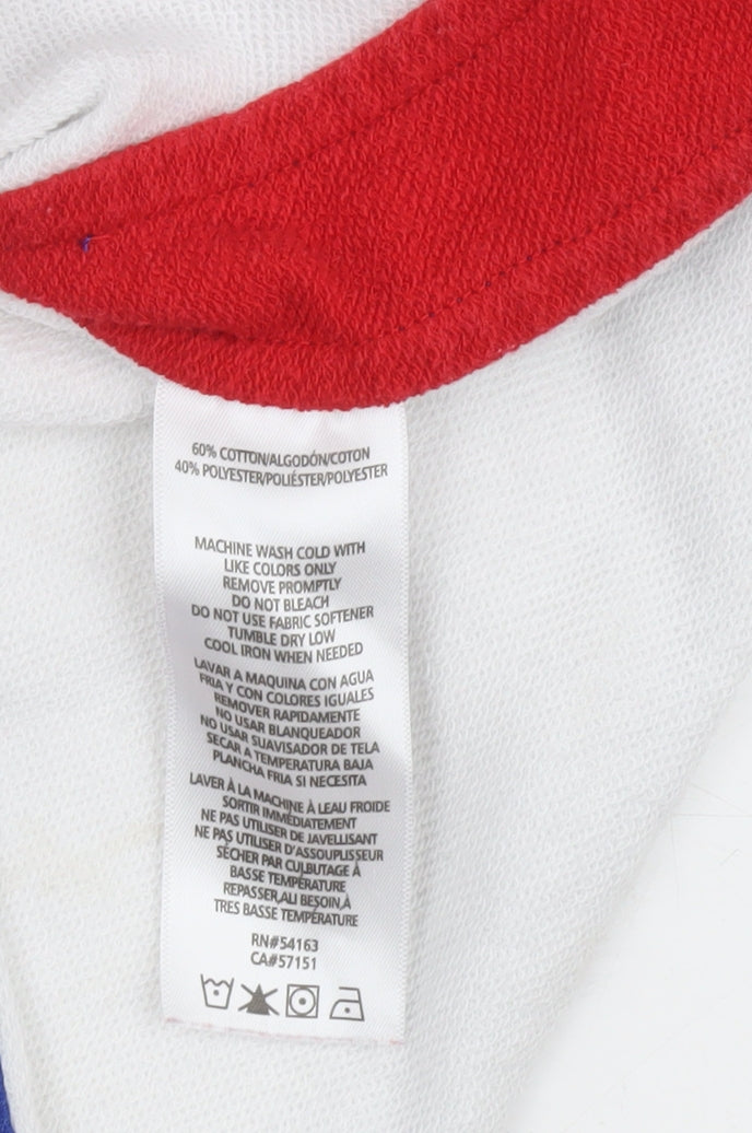 Tommy Hilfiger Women White Full Zip Hoodie Size S Red Blue Trim Sport Style