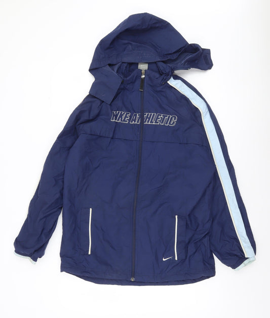 Nike Women's Blue Hooded Windbreaker Jacket Size 20 Lightweight Nylon