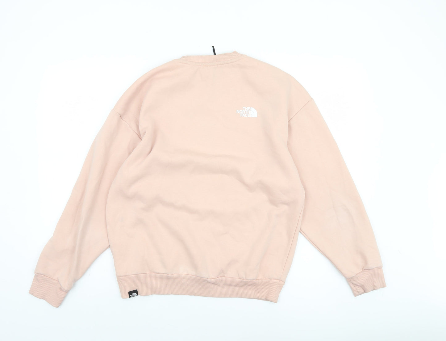 The North Face Womens Beige Pullover Sweatshirt Large Logo Fleece