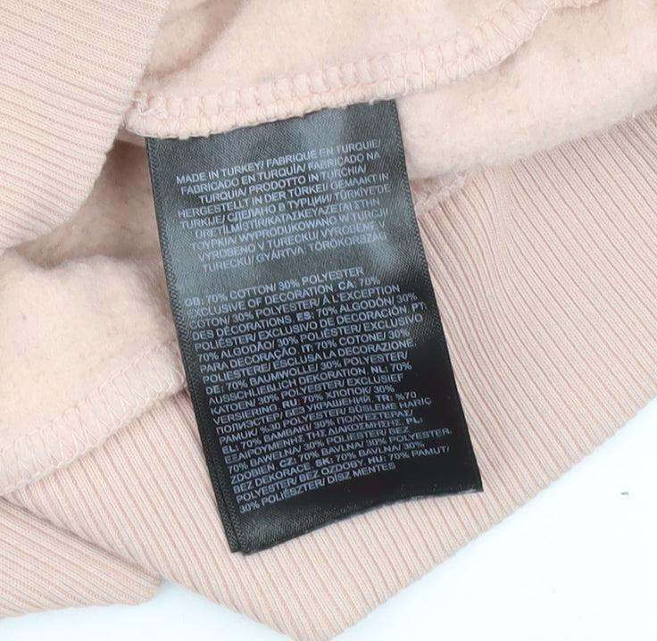 The North Face Womens Beige Pullover Sweatshirt Large Logo Fleece