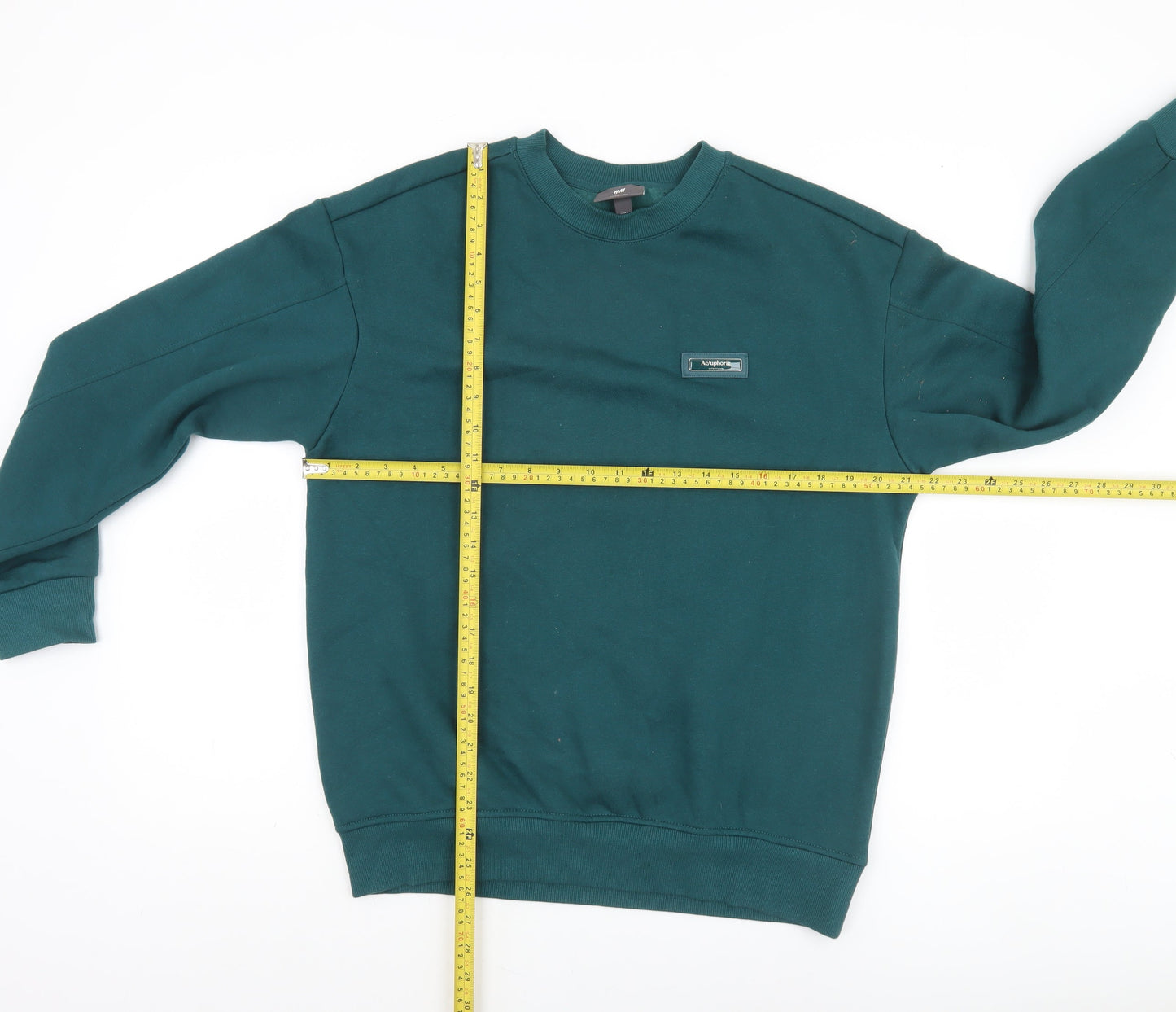 H&M Men's Green Relaxed Fit Pullover Sweatshirt Size S