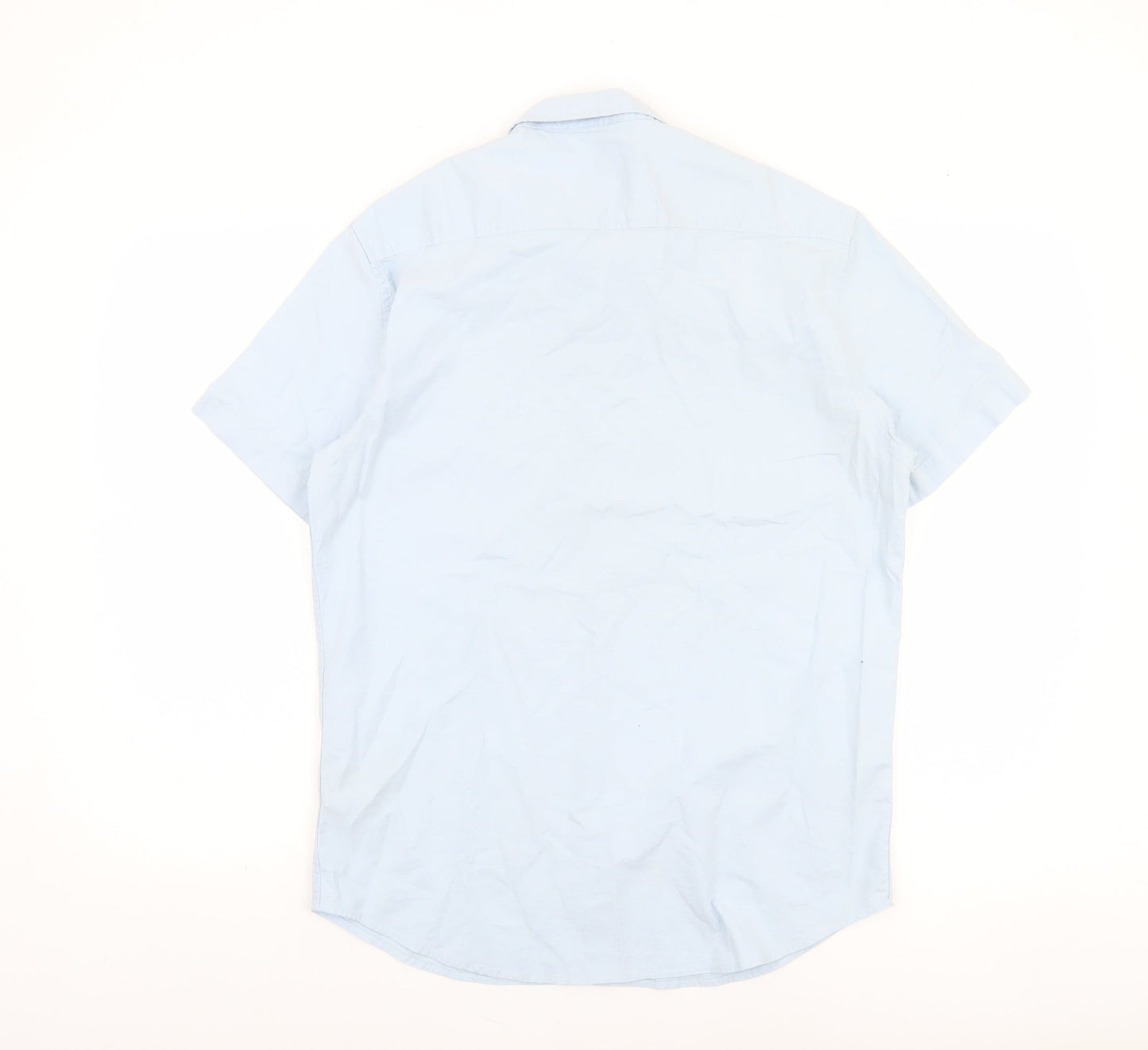 Diesel Men's Blue Short Sleeve Button-Up Cotton Shirt Size M