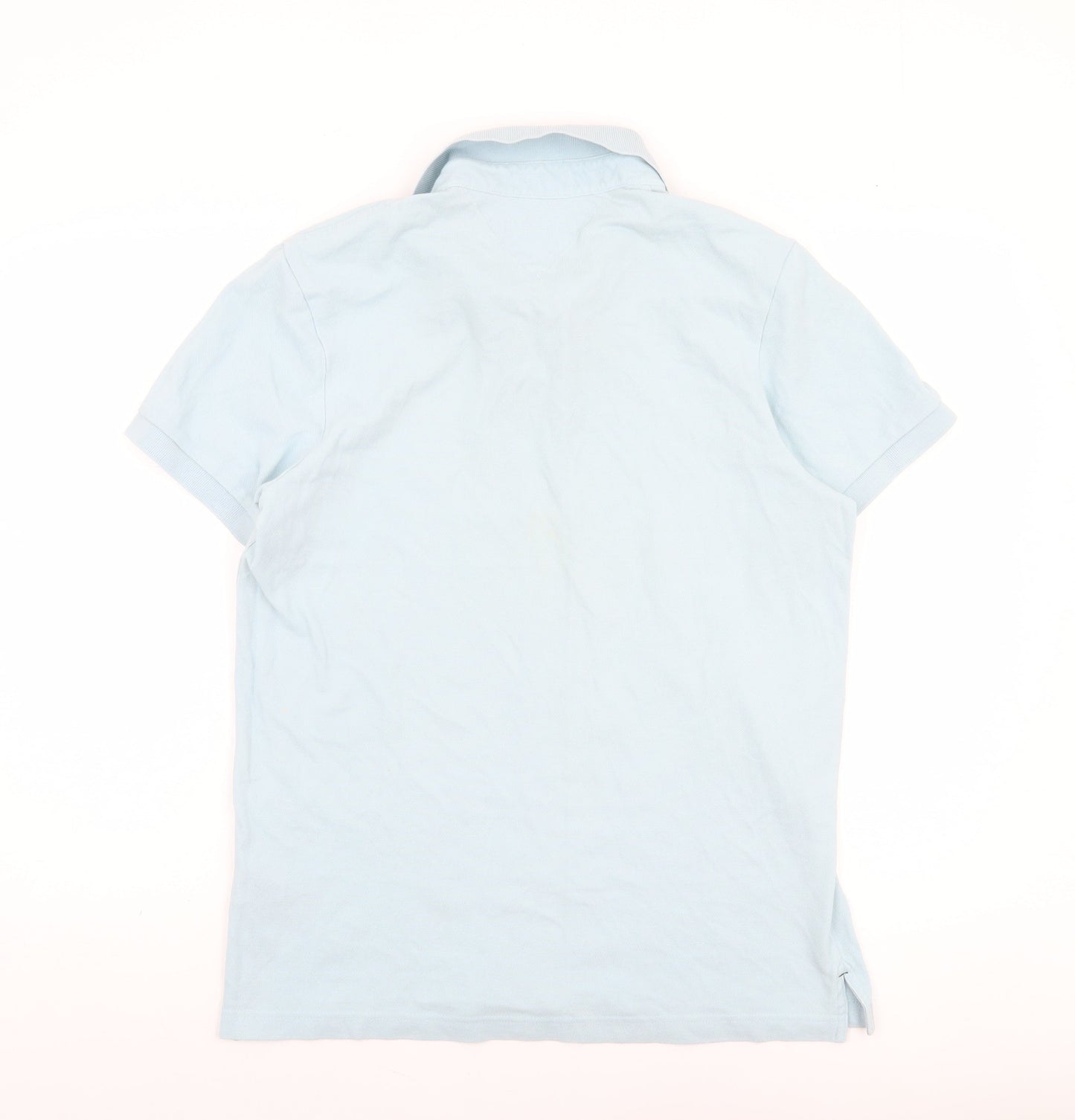 Tommy Hilfiger Men Blue Cotton Polo Shirt M Regular Fit