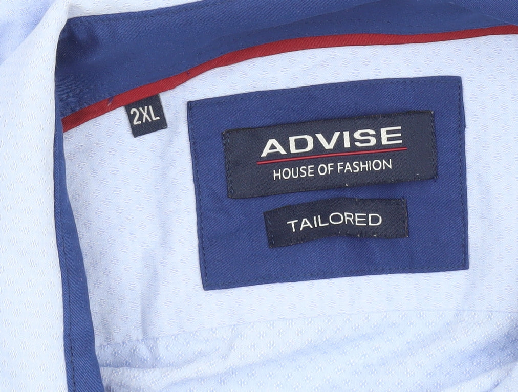 Advise Men’s Blue 2XL Tailored Long Sleeve Cotton Blend Button-Up Shirt