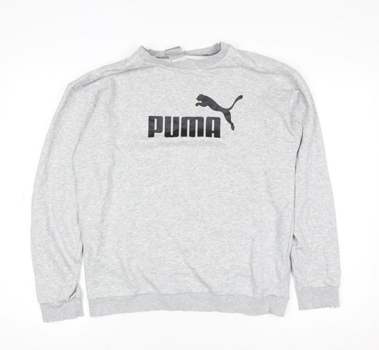 Womens UK 10 Regular PUMA Grey Pullover Sweatshirt