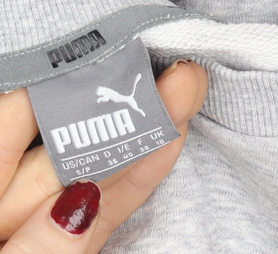 Womens UK 10 Regular PUMA Grey Pullover Sweatshirt