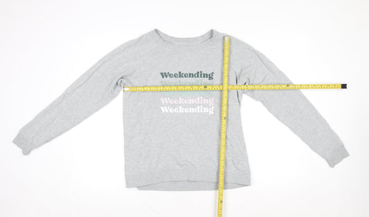Womens UK 10 Regular Fat Face Grey Pullover Sweatshirt