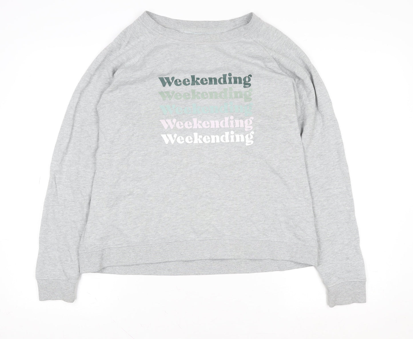 Womens UK 10 Regular Fat Face Grey Pullover Sweatshirt