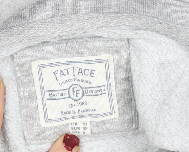 Womens UK 10 Regular Fat Face Grey Pullover Sweatshirt