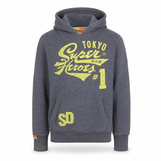 Mens UK S Regular Superdry Grey Pullover Hoodie