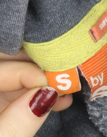 Superdry Men's Grey Pullover Hoodie Small Tokyo Superheroes Graphic