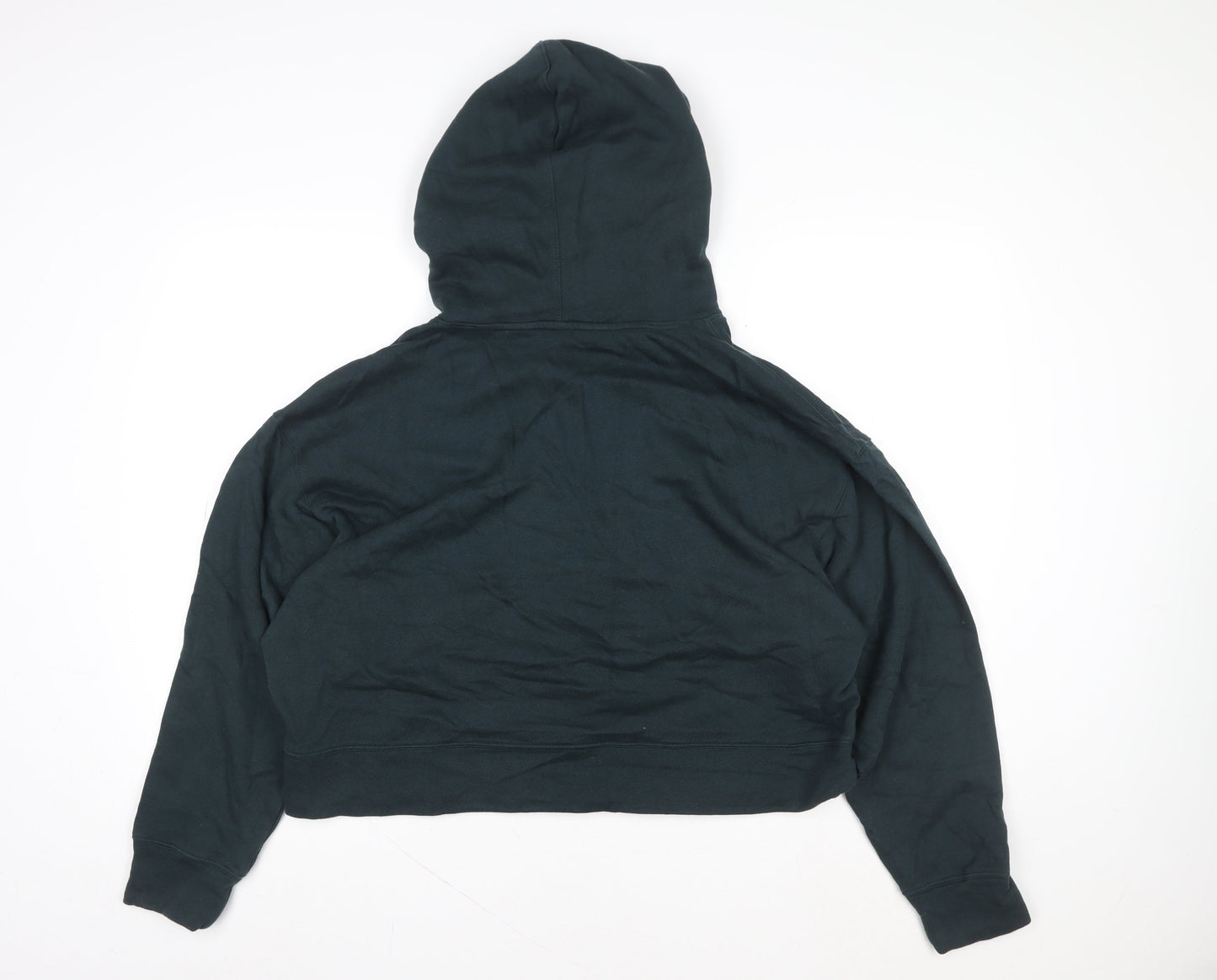 Old Navy Women Black Pullover Hoodie L Relaxed Fit Cotton Blend