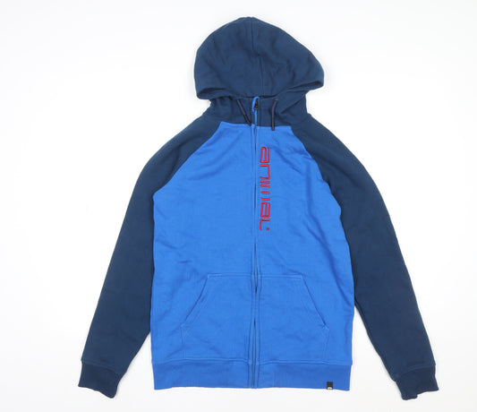 Animal Blue Teen 14 Slim Track Hoodie Jacket Cotton Blend