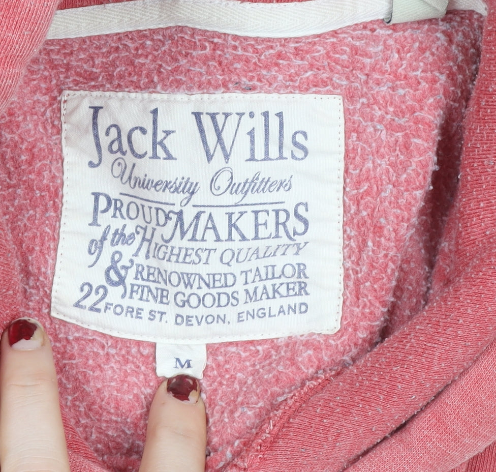 Womens UK M Regular Jack Wills Pink Pullover Hoodie