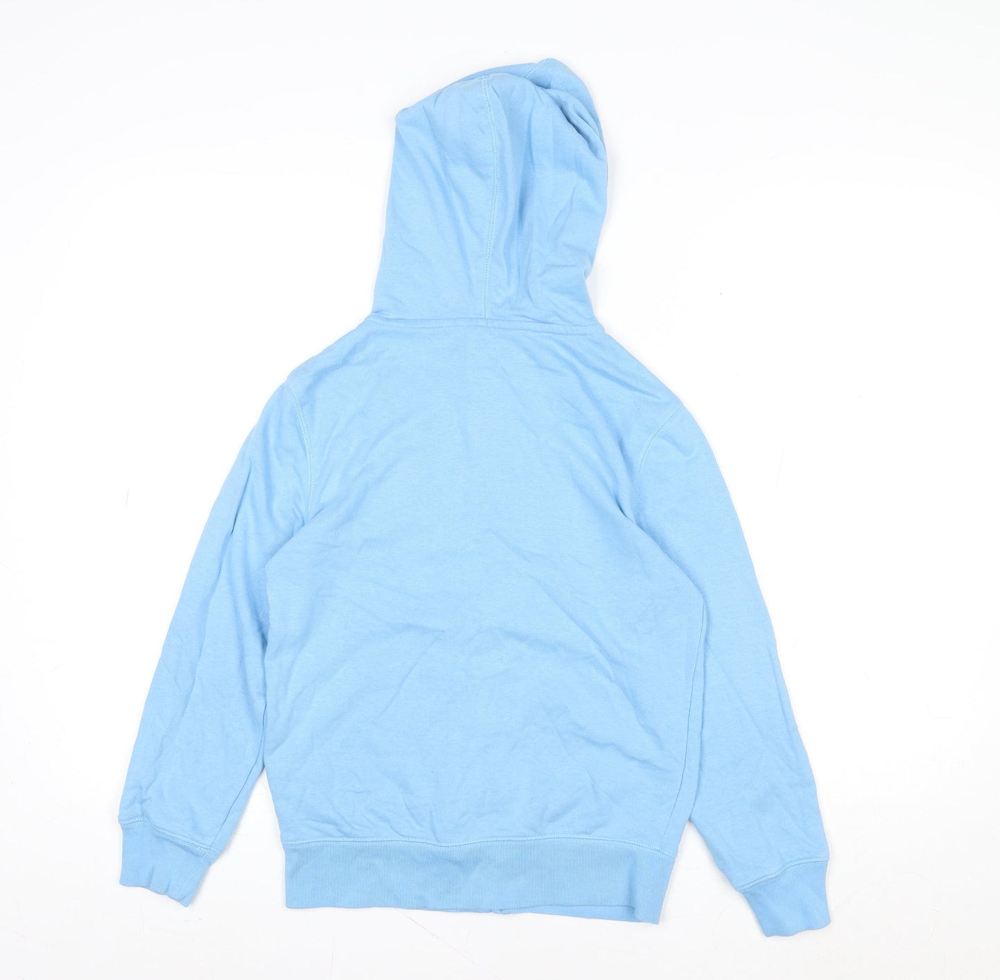 GAP Kids Girls Blue Hooded Full Zip Basic Jacket 8-9 Years Cotton Blend