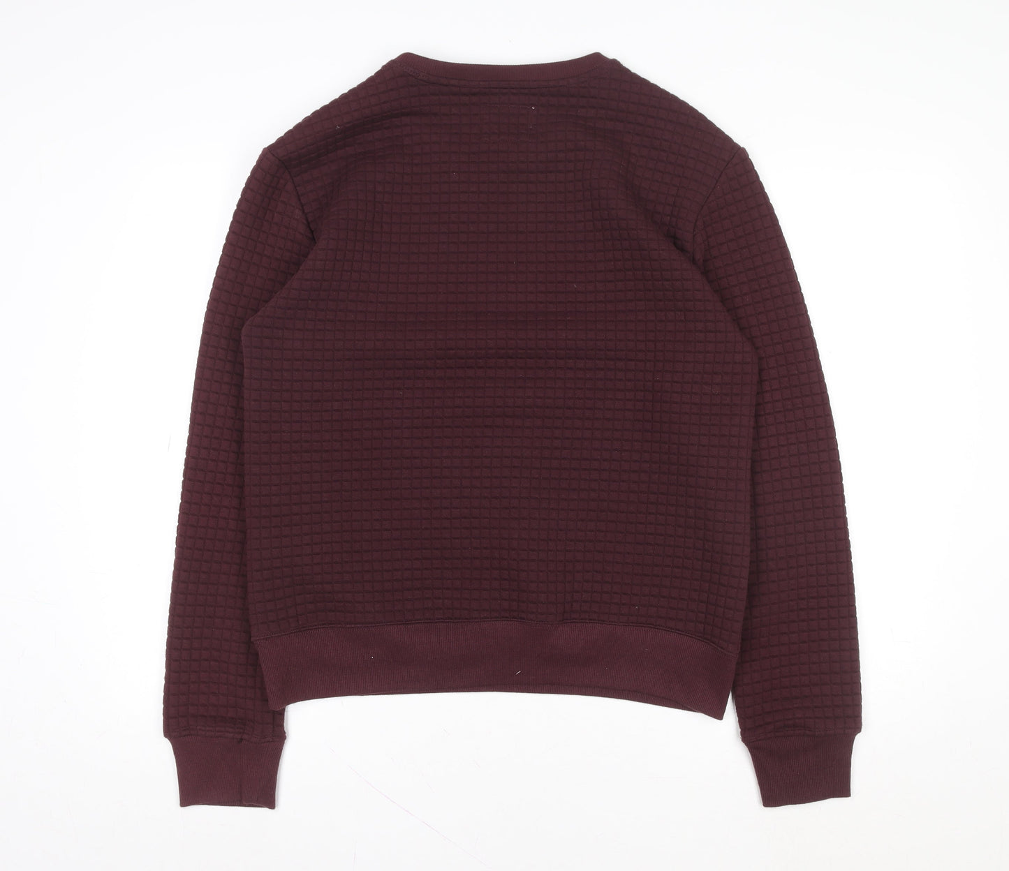 Cedar Wood State Women's Red Waffle-Knit Pullover Jumper Size M