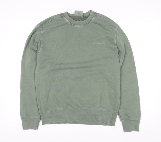Carhartt Men's Green Small Pullover Crew Neck Sweatshirt