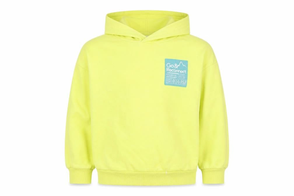 H&M Boys Yellow Go & Reconnect Hoodie 7-8 Years Cotton Blend Graphic Print