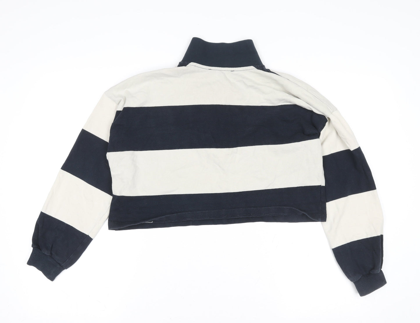 Pull&Bear Women Navy & White Striped LA Rugby Sweatshirt S