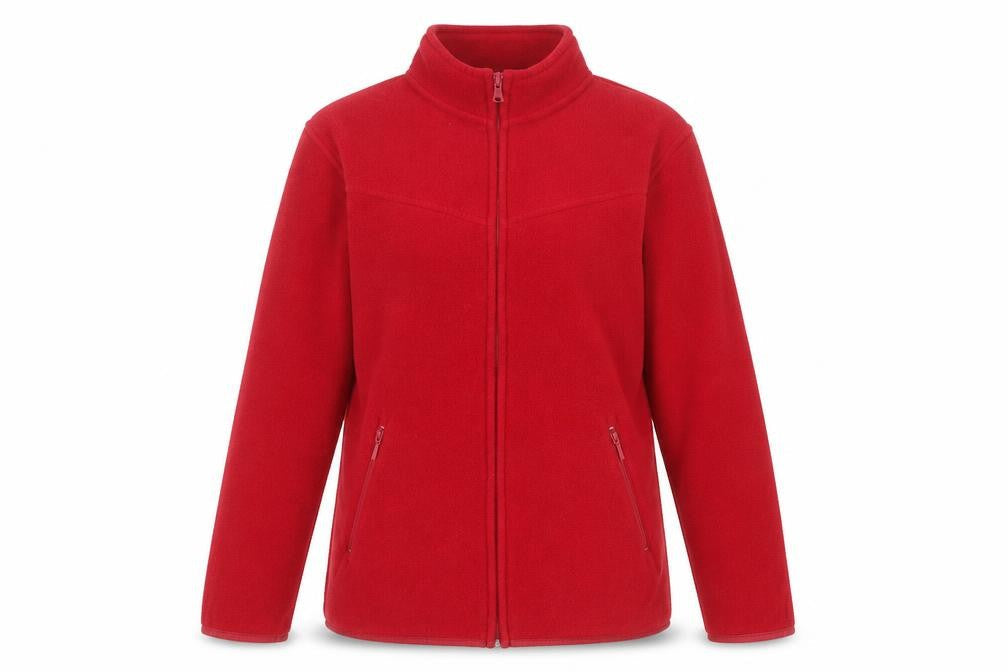 EWM Womens Red Fleece Full Zip Jacket Size S 10-12