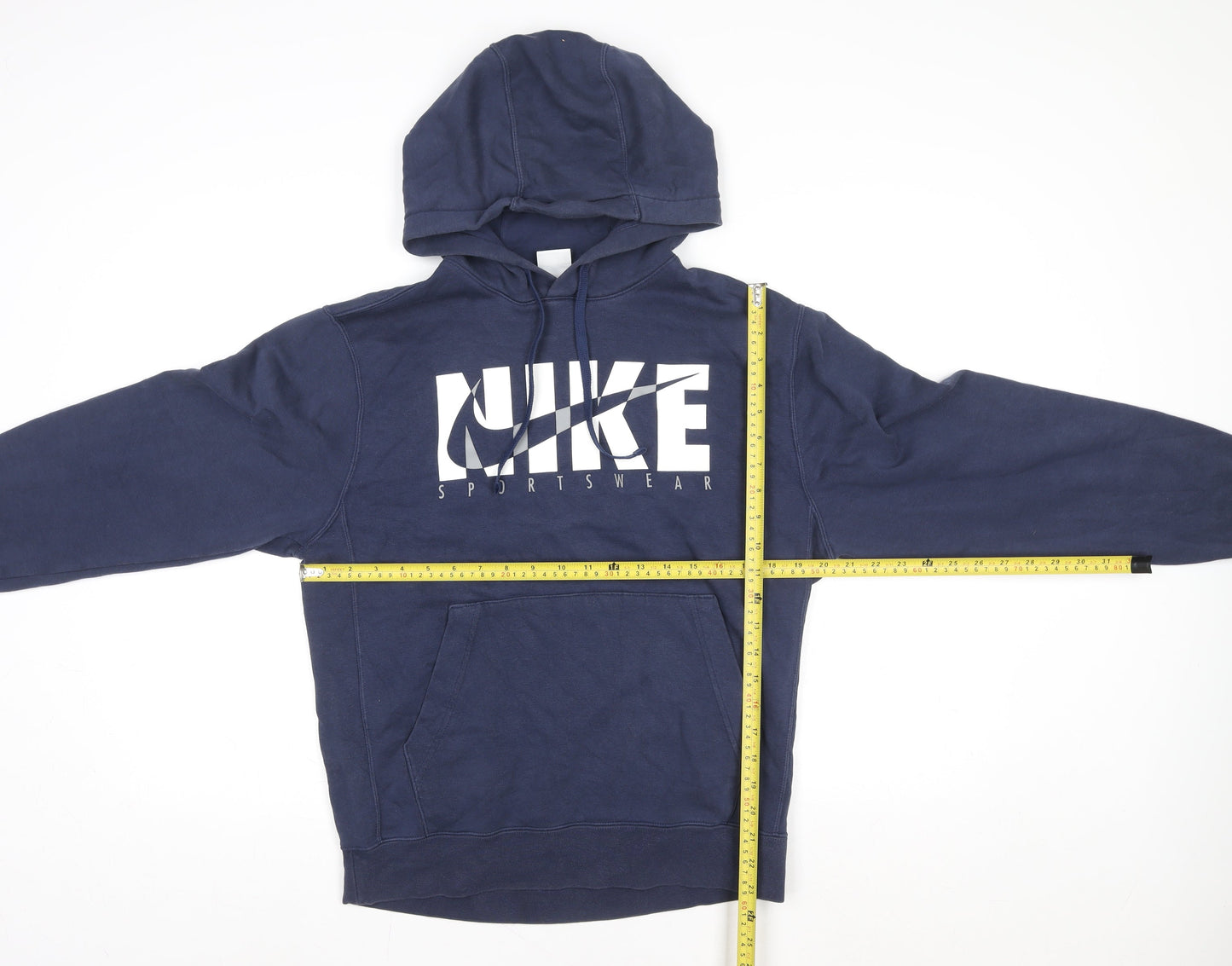 Nike Men's Blue Pullover Hoodie Small Sportswear Logo Fleece