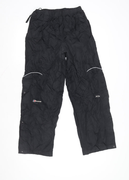 Berghaus Boys Black 13 Years Waterproof Rain Trousers Elastic Waist