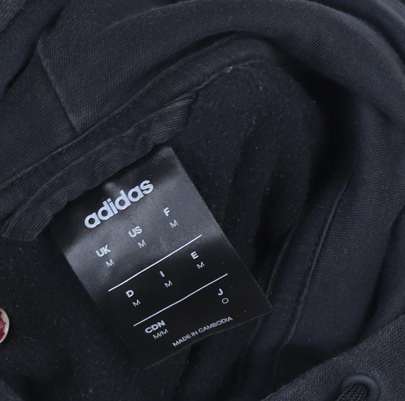 Adidas Men's Black M Basic Full Zip Hooded Activewear Jacket