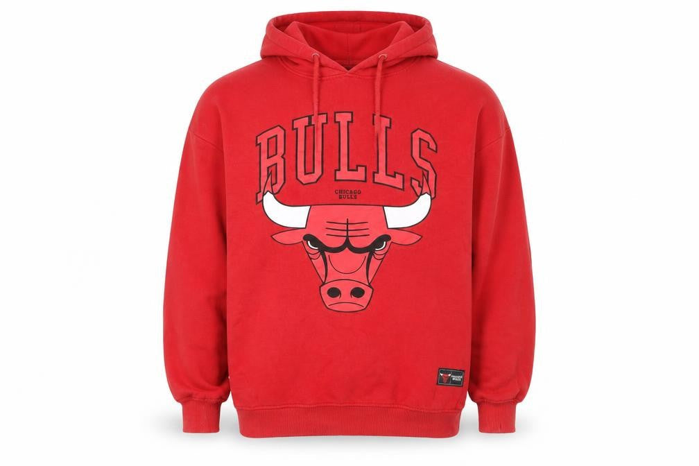 Primark Men's Red Chicago Bulls NBA Pullover Hoodie Size S