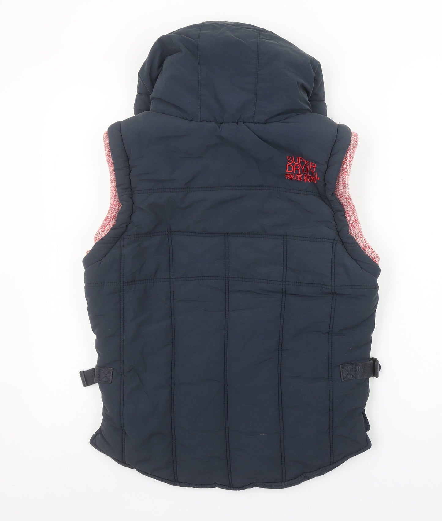 Superdry Women's Blue Puffer Hooded Waistcoat Size M