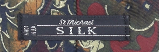 Marks and Spencer St Michael Men's Multicoloured Floral Silk Tie