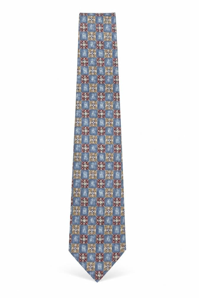 Marks and Spencer Men's Blue Geometric Silk Tie