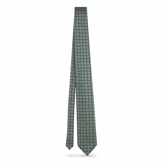 Debenhams & Freebody Men's Green Geometric 100% Silk Pointed Tie