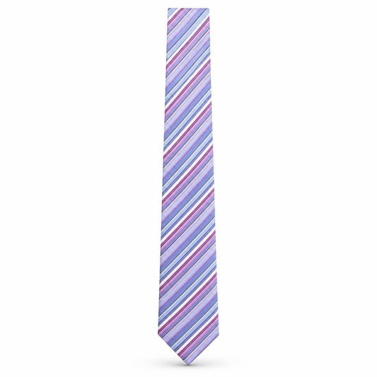 British Tailor Men's Purple Striped Silk Designer Tie One Size