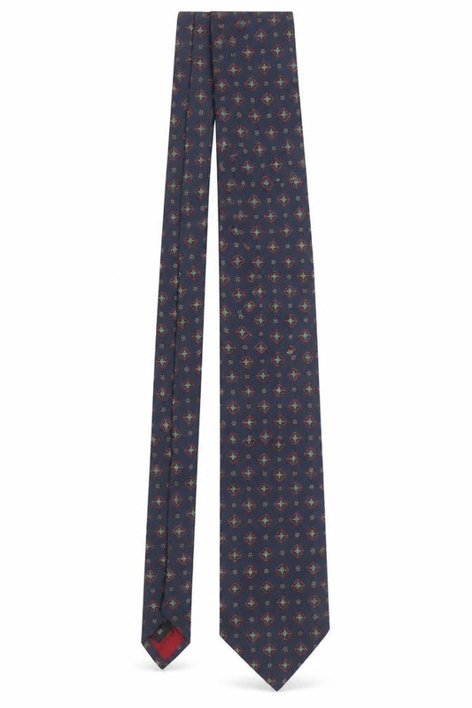 Pierre Cardin Men's Blue Geometric Silk Designer Tie