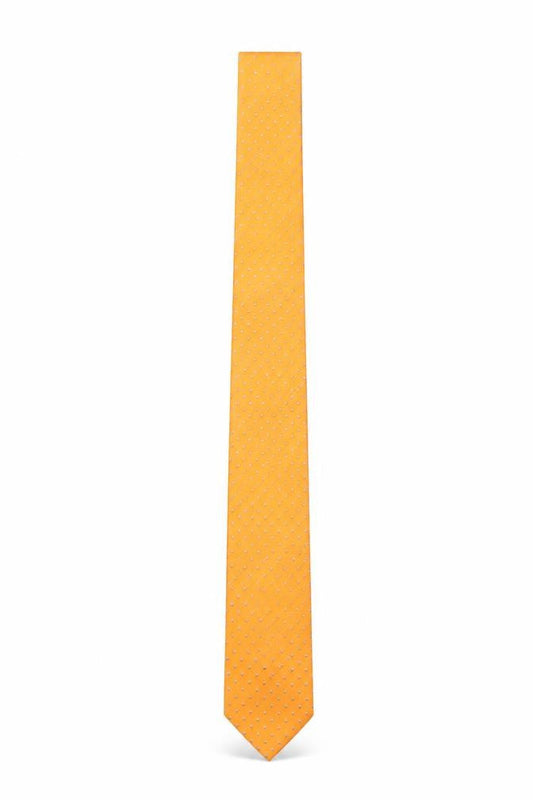 A39 Savile Row Men's Gold Silk Polka Dot Slim Tie