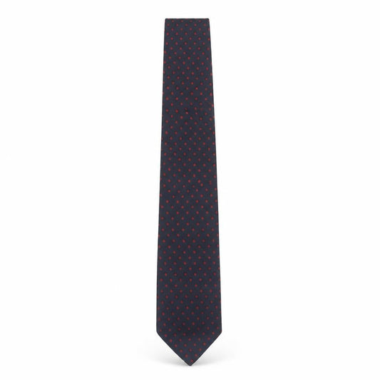 Enrico Rossini Men's Blue Red Polka Dot Slim Tie Polyester