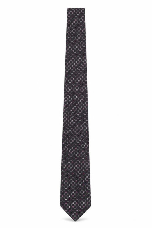 Butler & Webb Men's Black Silk Polka Dot Slim Tie