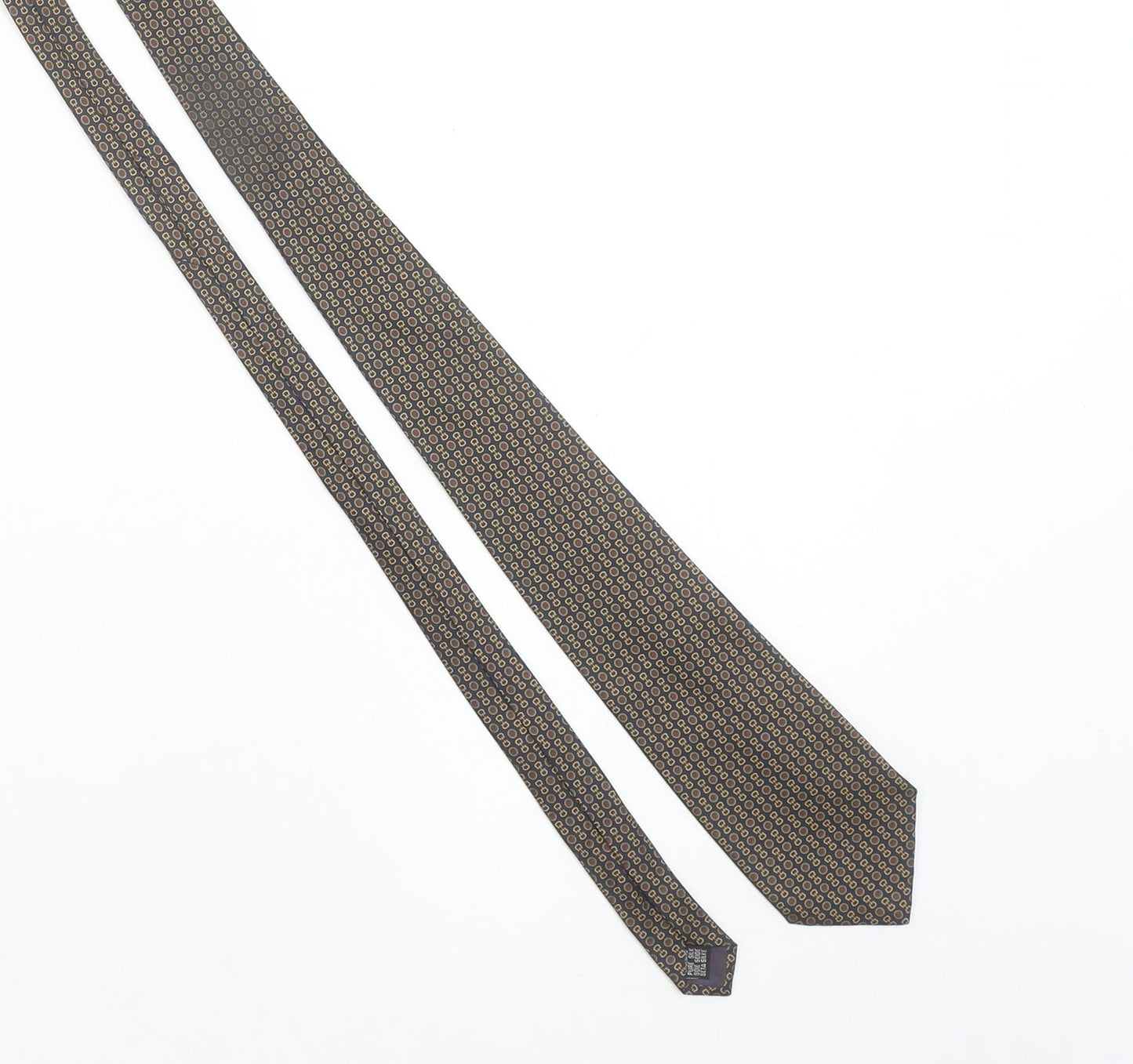 Jonelle Men's Brown Geometric Silk Tie Made in UK