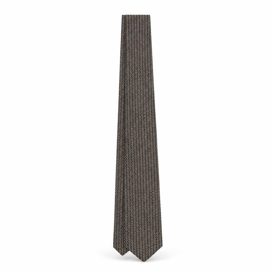 Jonelle Men's Brown Geometric Silk Tie Made in UK