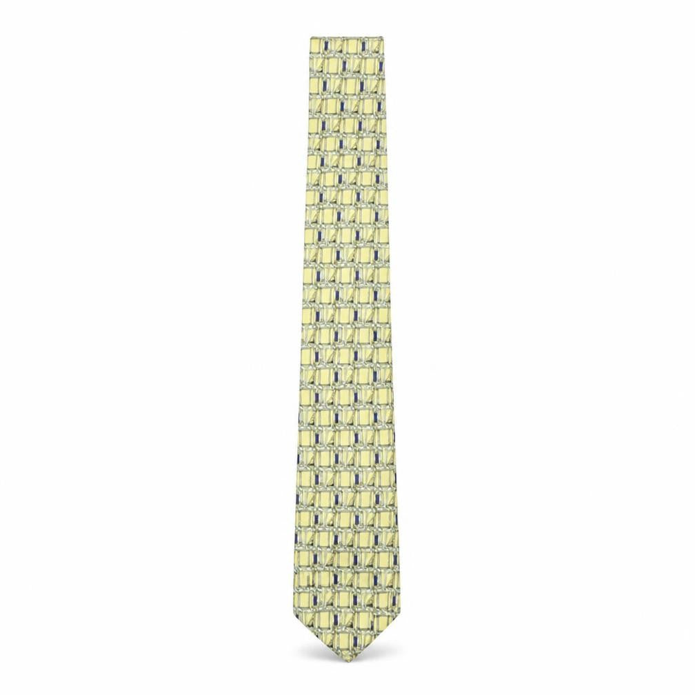 Victor Laurent Men's Yellow Geometric 100% Silk Tie One Size